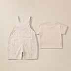 Tiny Bow Frill Overall-Pink
